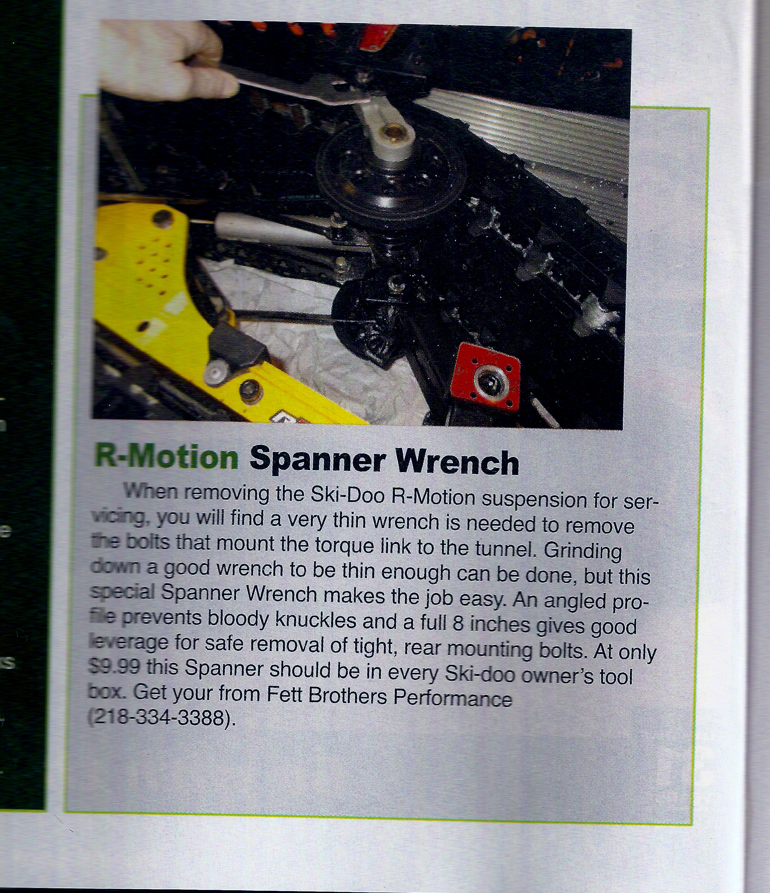 Ice Scratcher Install Rear Arm Upper Retaining Bolt SkiDoo